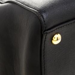 Pre Owned Fendi Black Saffiano Leather 2Jours Tote