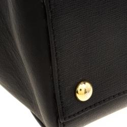 Pre Owned Fendi Black Saffiano Leather 2Jours Tote