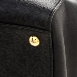 Pre Owned Fendi Black Saffiano Leather 2Jours Tote