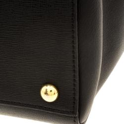 Pre Owned Fendi Black Saffiano Leather 2Jours Tote