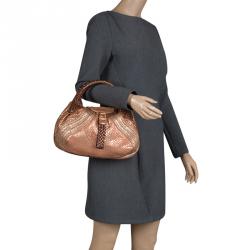 Pre Owned Fendi Bronze Leather Baby Spy Bag