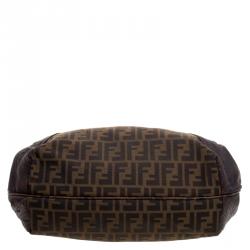 Pre Owned Fendi Tobacco Zucca Canvas and Leather Spy Bag