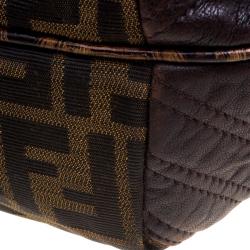 Pre Owned Fendi Tobacco Zucca Canvas and Leather Spy Bag
