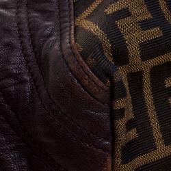 Pre Owned Fendi Tobacco Zucca Canvas and Leather Spy Bag