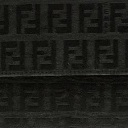 Pre Owned Fendi Black Zucchino Canvas Wallet