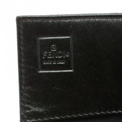 Pre Owned Fendi Black Zucchino Canvas Wallet