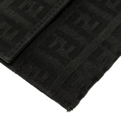 Pre Owned Fendi Black Zucchino Canvas Wallet