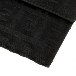 Pre Owned Fendi Black Zucchino Canvas Wallet
