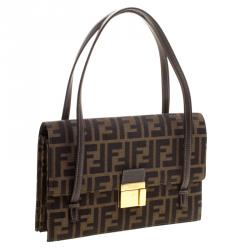 Pre Owned Fendi Tobacco Zucca Canvas Shoulder Bag