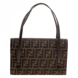 Pre Owned Fendi Tobacco Zucca Canvas Shoulder Bag