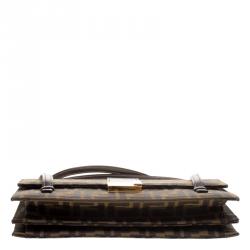 Pre Owned Fendi Tobacco Zucca Canvas Shoulder Bag