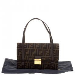 Pre Owned Fendi Tobacco Zucca Canvas Shoulder Bag