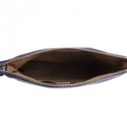 Pre Owned Fendi Blue Zucchino Canvas Crossbody Bag