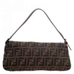 Pre Owned Fendi Tobacco Zucca Canvas Mama Baguette Bag