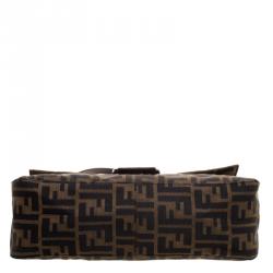 Pre Owned Fendi Tobacco Zucca Canvas Mama Baguette Bag