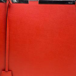 Pre Owned Fendi Orange Leather Large 3Jours Tote