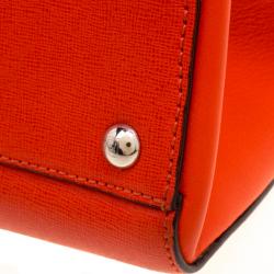 Pre Owned Fendi Orange Leather Large 3Jours Tote
