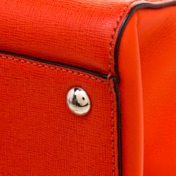 Pre Owned Fendi Orange Leather Large 3Jours Tote