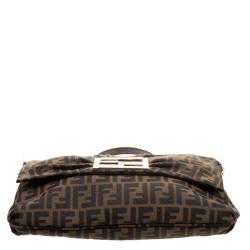 Pre Owned Fendi Tobacco Zucca Canvas Mia Crossbody Bag