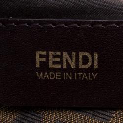 Pre Owned Fendi Tobacco Zucca Canvas Mia Crossbody Bag
