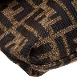 Pre Owned Fendi Tobacco Zucca Canvas Mia Crossbody Bag