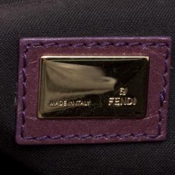 Fendi Burgundy Leather Maxi Baguette Flap Shoulder Bag