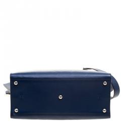 Pre Owned Fendi Navy Blue Leather 3Jours Tote