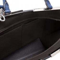 Pre Owned Fendi Navy Blue Leather 3Jours Tote