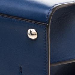 Pre Owned Fendi Navy Blue Leather 3Jours Tote