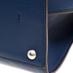 Pre Owned Fendi Navy Blue Leather 3Jours Tote