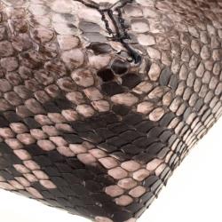 Fendi Beige Python Baguette Chain Flap Bag