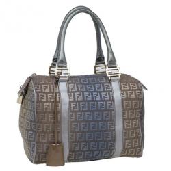Pre Owned Fendi Brown Spalmati Zucchino Forever Small Satchel