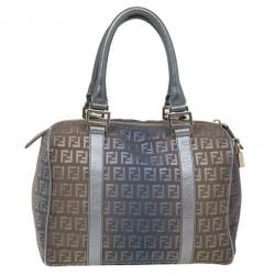 Pre Owned Fendi Brown Spalmati Zucchino Forever Small Satchel