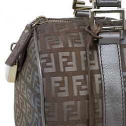 Pre Owned Fendi Brown Spalmati Zucchino Forever Small Satchel