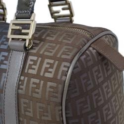 Pre Owned Fendi Brown Spalmati Zucchino Forever Small Satchel