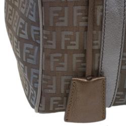 Pre Owned Fendi Brown Spalmati Zucchino Forever Small Satchel