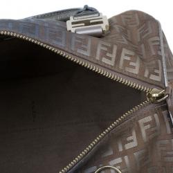 Pre Owned Fendi Brown Spalmati Zucchino Forever Small Satchel