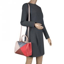 Pre Owned Fendi Multicolor Leather Small Geometric 2jours Tote