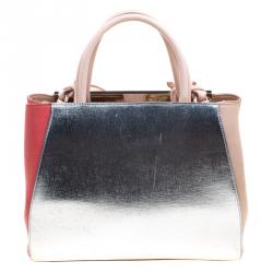 Pre Owned Fendi Multicolor Leather Small Geometric 2jours Tote
