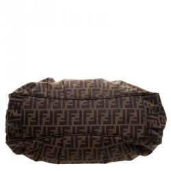 Pre Owned Fendi Tobacco Zucca Canvas Large Mia Tote
