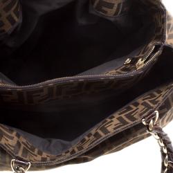 Pre Owned Fendi Tobacco Zucca Canvas Large Mia Tote