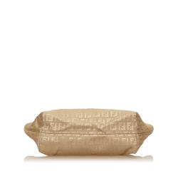 Pre Owned Fendi Beige Zucchino Canvas Small Roll Tote