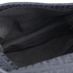 Pre Owned Fendi Black Zucchino Canvas Mama Forever Shoulder Bag
