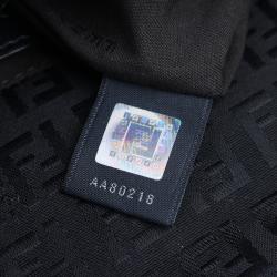 Pre Owned Fendi Black Zucchino Canvas Mama Forever Shoulder Bag