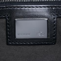 Pre Owned Fendi Black Zucchino Canvas Mama Forever Shoulder Bag