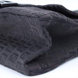 Pre Owned Fendi Black Zucchino Canvas Mama Forever Shoulder Bag