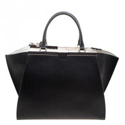 Pre Owned Fendi Black Leather 3Jours Tote