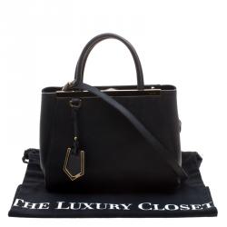 Pre Owned Fendi Black Leather Small 2Jours Tote
