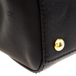 Pre Owned Fendi Black Leather Small 2Jours Tote
