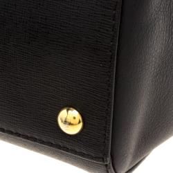 Pre Owned Fendi Black Leather Small 2Jours Tote